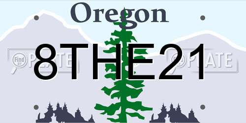 8THE21 Oregon License Plate