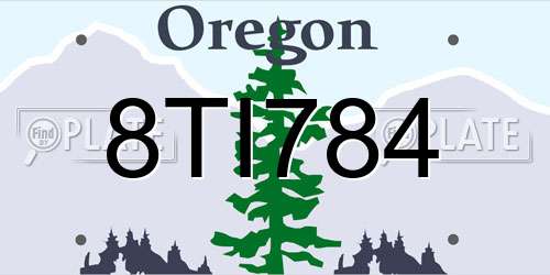 8TI784 Oregon License Plate