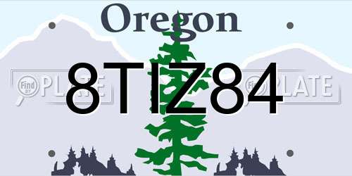 8TIZ84 Oregon License Plate