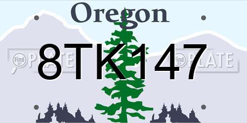 8TK147 Oregon License Plate