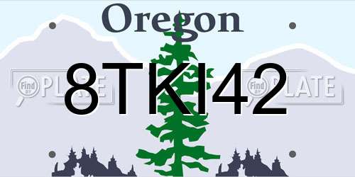 8TKI42 Oregon License Plate