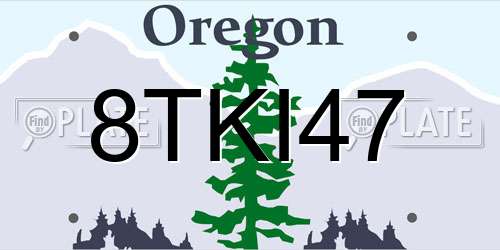 8TKI47 Oregon License Plate