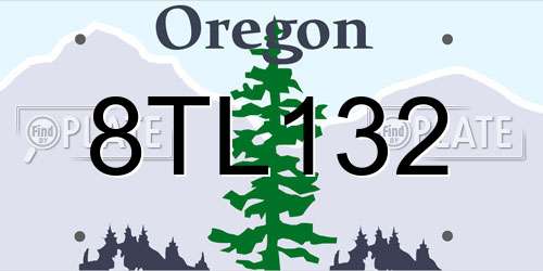 8TL132 Oregon License Plate