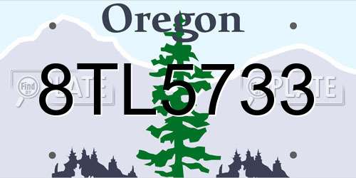 8TL5733 Oregon License Plate