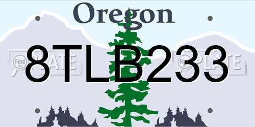 8TLB233 Oregon License Plate