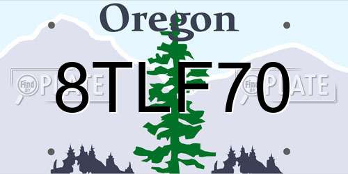 8TLF70 Oregon License Plate