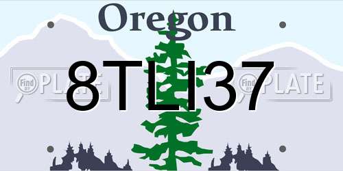8TLI37 Oregon License Plate