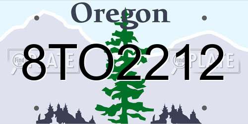 8TO2212 Oregon License Plate