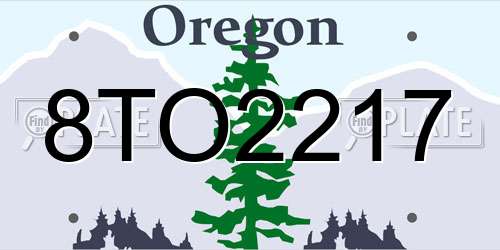 8TO2217 Oregon License Plate
