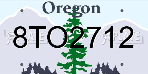 8TO2712 Oregon License Plate