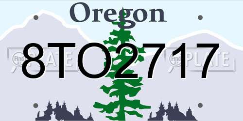 8TO2717 Oregon License Plate