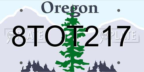 8TOT217 Oregon License Plate