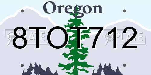 8TOT712 Oregon License Plate