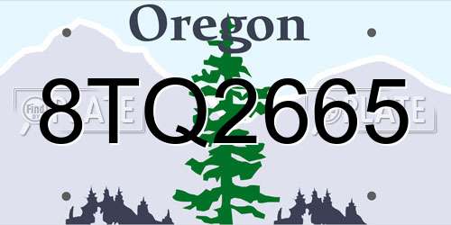 8TQ2665 Oregon License Plate