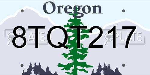 8TQT217 Oregon License Plate