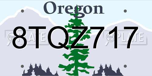 8TQZ717 Oregon License Plate