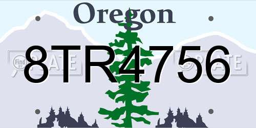 8TR4756 Oregon License Plate