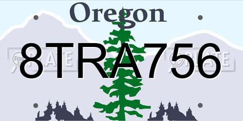 8TRA756 Oregon License Plate
