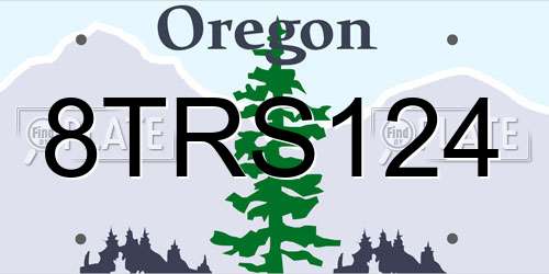 8TRS124 Oregon License Plate