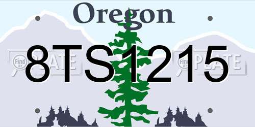8TS1215 Oregon License Plate