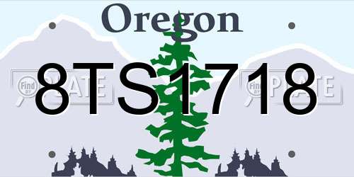 8TS1718 Oregon License Plate