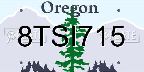 8TSI715 Oregon License Plate