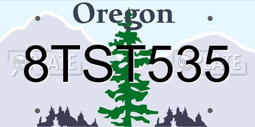 8TST535 Oregon License Plate