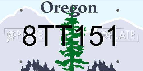 8TT151 Oregon License Plate