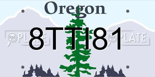 8TTI81 Oregon License Plate