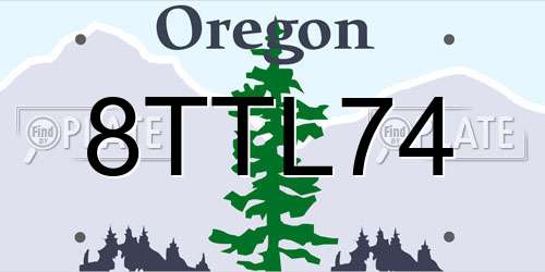 8TTL74 Oregon License Plate