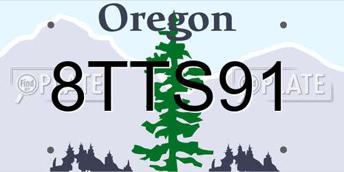 8TTS91 Oregon License Plate
