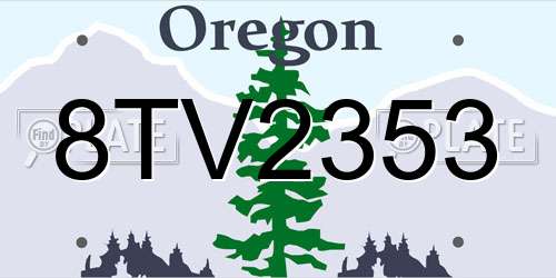 8TV2353 Oregon License Plate