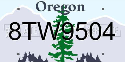 8TW9504 Oregon License Plate