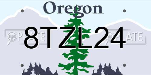 8TZL24 Oregon License Plate