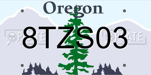 8TZS03 Oregon License Plate