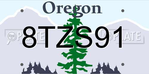 8TZS91 Oregon License Plate