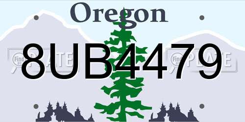 8UB4479 Oregon License Plate