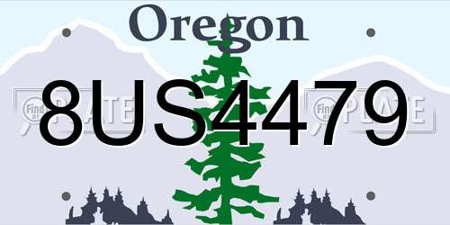 8US4479 Oregon License Plate