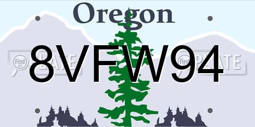 8VFW94 Oregon License Plate
