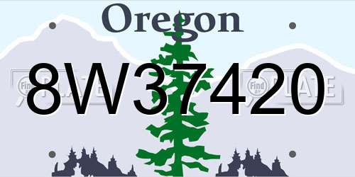 8W37420 Oregon License Plate