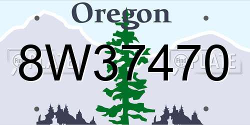 8W37470 Oregon License Plate