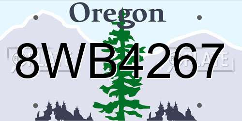 8WB4267 Oregon License Plate