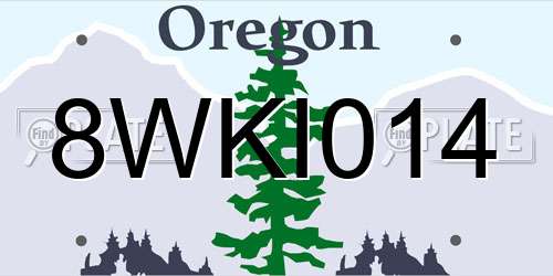 8WKI014 Oregon License Plate