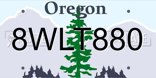 8WLT880 Oregon License Plate