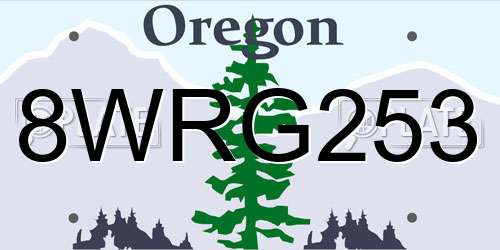 8WRG253 Oregon License Plate