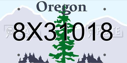 8X31018 Oregon License Plate