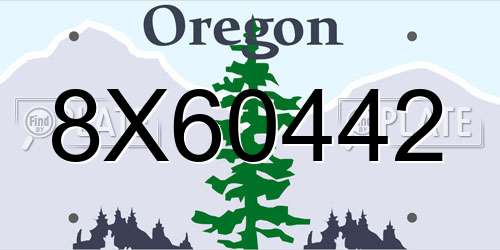 8X60442 Oregon License Plate