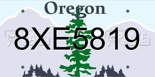 8XE5819 Oregon License Plate