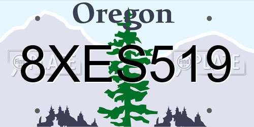 8XES519 Oregon License Plate