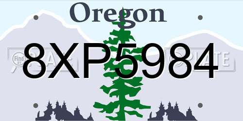 8XP5984 Oregon License Plate